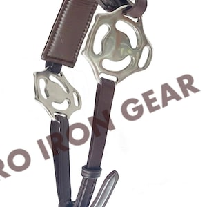 Hackamore Bitless Horse Bit English Western Adjustable Leather (BROWN)