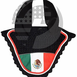 MEXICO / MEXICAN Flag Horse Ear Bonnet/Net/Hat/Hood/Mask Fly Veil Full/Cob/Pony