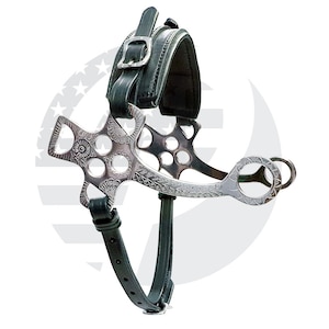 Hackamore Bitless Horse Bit English Western Adjustable Leather (BLACK)