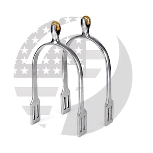 Silver Polish Horse Spurs: Lightweight Stainless Steel with Brass Roller Ball