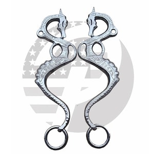 Dragon Hackamore Cheeks: Stainless Steel Bitless Horse Bit
