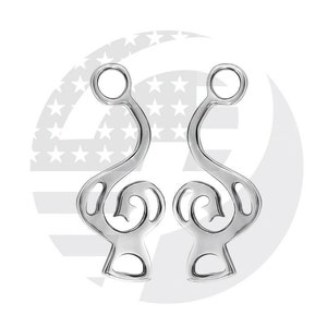 Stainless Steel Hackamore Cheeks: Bitless Horse Bit (Silver Polish)