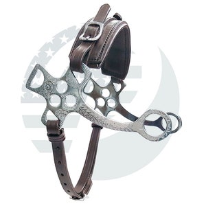 Hackamore Bitless Horse Bit English Western Adjustable Leather (BROWN)