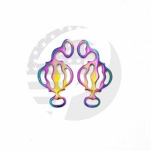 Rainbow Stainless Steel Hackamore Cheeks: Bitless Horse Bit