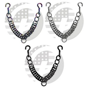 Western English Horse Bit, Curb Chain Stainless Steel Double Link with Hooks