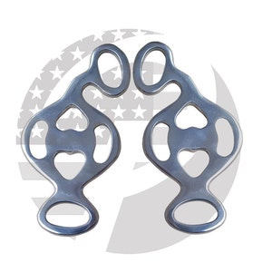 Stainless Steel Hackamore Cheeks: Bitless Horse Bit - Silver Polish