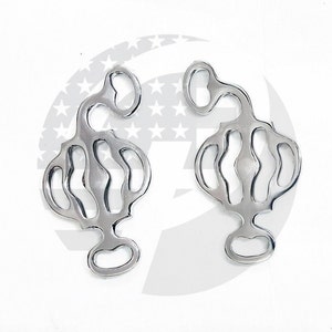 Stainless Steel Hackamore Cheeks: Bitless Horse Bit (Silver Polish)
