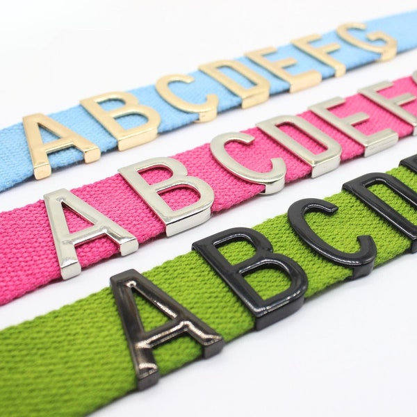 Sliding Letters Buckle, A-Z Alphabet Buckle, Slide Alphabet Buckle, Long Chokers, 1  1/2 Inch (38mm),  Personalized Initial Belt Accessory,