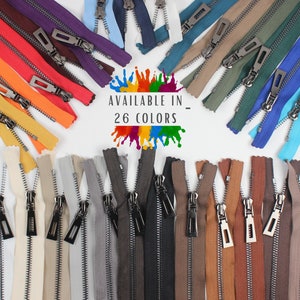 Black Teeth Metal Zipper, Tip #5,6-40 inches sizes, Available in 26 colors, High Quality, Handcraft zippers, cloth zipper,lightweight zipper