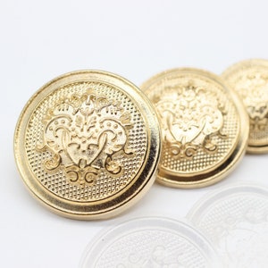 Gold Metal Buttons, Floral Metal Buttons, Gold Buttons, for your Sewing and Crafting Projects (Blazer, Jacket, Coat, Sweater)