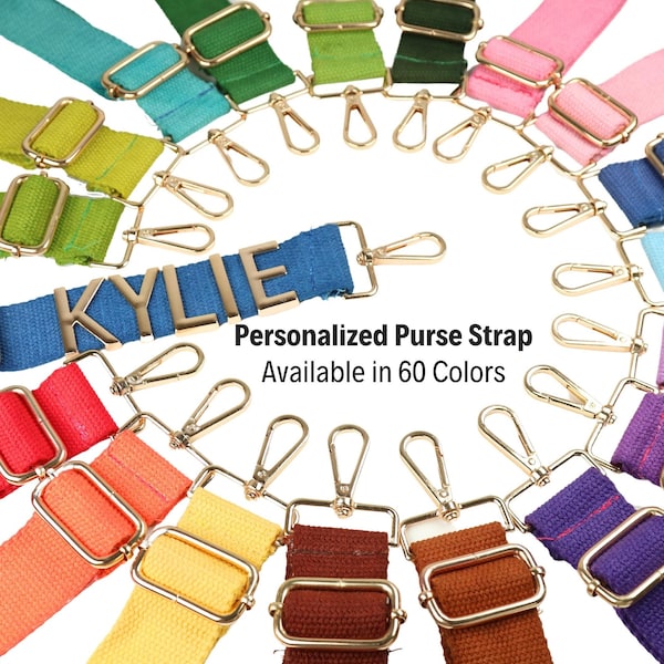 Personalized Bag Strap, 1 1/2 Inches(38mm) Wide, Canvas Strap, Cotton Webbing Strap, Adjustable Strap, for Handbag Shoulder  crossbody Bags