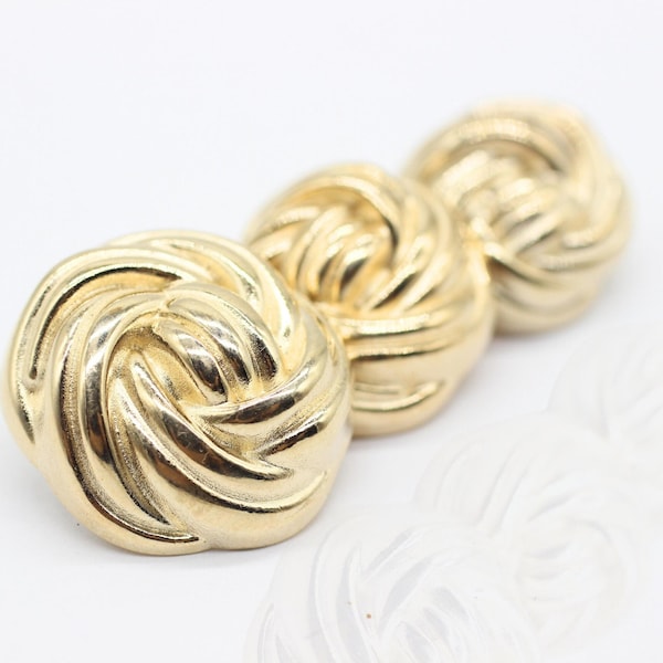 Gold Metal Buttons, Rose Floral Button, Knotted Buttons, for your Sewing and Crafting Projects (Blazer, Jacket, Coat, Sweater)