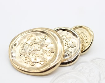 Twin Lions Metal Button, Gold Metal Buttons, Metal Shank Buttons, for your Sewing & Crafting Projects (Blazer, Jacket, Coat, Sweater)