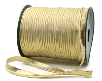 Gold Satin Piping, Piping Trim Satin, Available in 25 Colors, Edge Trim, Cord Trim, Satin Cord, supplies for Pillows, Lamps, Draperies