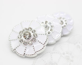 Metal-Look Acrylic Buttons, Rhinestone Buttons, Acrylic Silver Buttons, for your Sewing and Crafting Projects(Blazer, Jacket, Coat, Sweater)