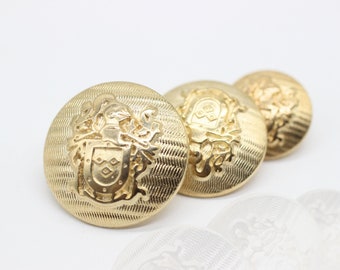 Gold Metal Buttons, Knight Metal Button, Metal Shank Buttons, for your Sewing & Crafting Projects (Blazer, Jacket, Coat, Sweater)