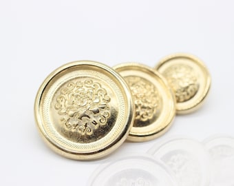 Gold Metal Buttons, Rose Floral Button, Royal Buttons, for your Sewing and Crafting Projects (Blazer, Jacket, Coat, Sweater)