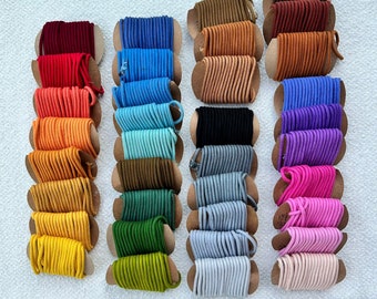 4mm Cotton Cord, Braided Cotton Cording, Available in 50 Colors, Natural Cord Trimming, Versatile and Perfect for Crafts, Jewelry, and More