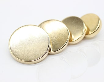 Flat Metal Buttons, Gold Metal Buttons, Round Buttons, for your Sewing and Crafting Projects (Blazer, Jacket, Coat, Sweater)