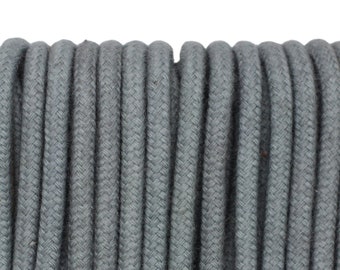 2-10mm Cotton Cord, Oslo Gray Cotton Cord, Braided Cotton Cording, Available in 50 Colors, Natural Cord Trimming,  for Crafts & More
