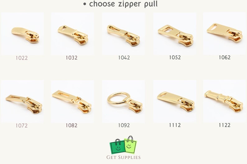 Gold Teeth Brass Metal Zipper 1pack of 5pcs 6 inch-40 inch Size & 8 Color Option Bag Zipper, Purse Zipper, Fashion Zipper, Bag Making image 6