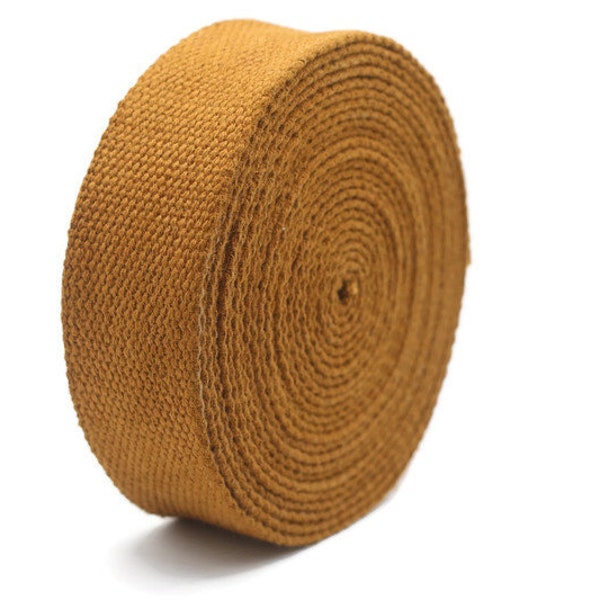 Cotton Webbing (25mm, 32mm, 38mm) Tabacco Webbing By The Yard, Webbing Straps for Webbing Bag Handles, Bag Strap, Tote Bag Webbing