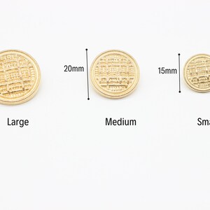 Gold Metal Buttons, Weave Buttons, Metal Shank Buttons, for your Sewing and Crafting Projects Blazer, Jacket, Coat, Sweater image 3