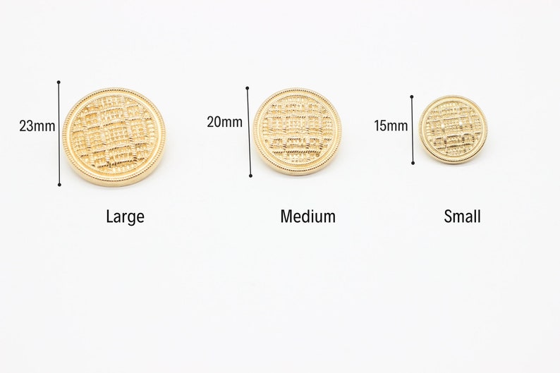 Gold Metal Buttons, Weave Buttons, Metal Shank Buttons, for your Sewing and Crafting Projects Blazer, Jacket, Coat, Sweater image 3