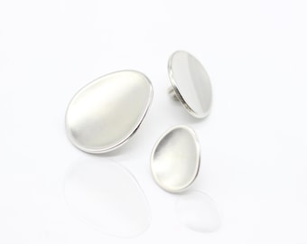 Silver Metal Buttons, Egg Metal Buttons, Silver Buttons, for your Sewing and Crafting Projects (Blazer, Jacket, Coat, Sweater)