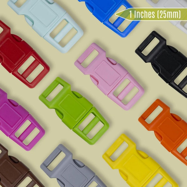 Plastic Strap Buckle Set, Dog Collar Buckle, Adjuster Strap Slider, Inner Size 25mm(1"), Collar Buckle, adjustment strap, colorful buckles