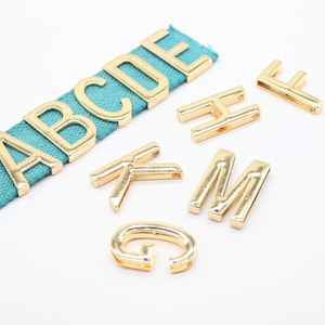 Letras deslizantes, hebilla del alfabeto de la A a la Z, hebilla del alfabeto deslizante, gargantillas largas, 38 mm de ancho, accesorio de cinturón con inicial personalizado,