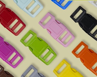 Plastic Strap Buckle Set, Dog Collar Buckle, Adjuster Strap Slider, Inner Size 20mm(3/4"), Collar Buckle, adjustment strap, colorful buckles