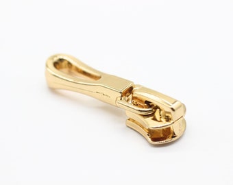 Gold Zipper Pull, Size #5, Zipper Cover With Metal Gear Zipper Head For Bags, Zippers And Clothing Accessories, Zipper Pulls