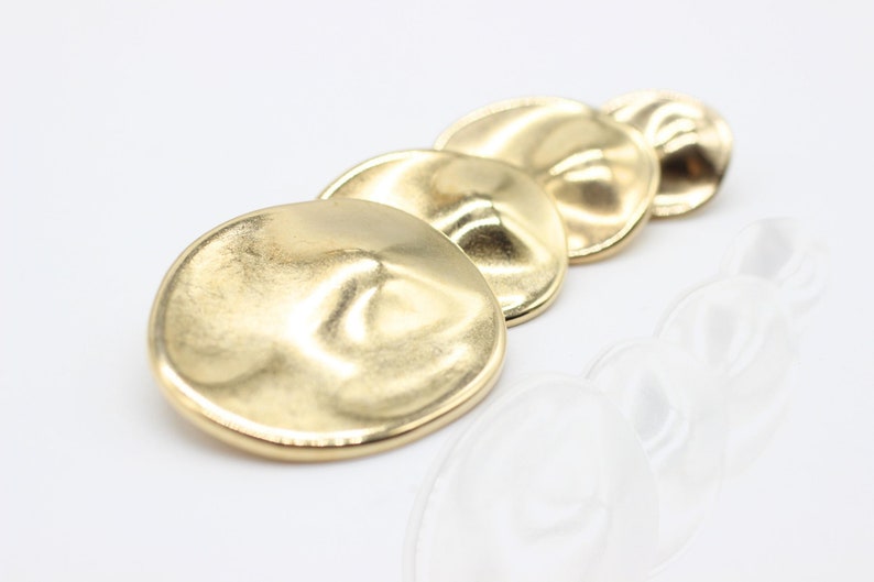 Large Metal Buttons, Wrinkle Button, Gold Plated Buttons, Round Wave, for your Sewing and Crafting Projects Blazer, Jacket, Coat, Sweater image 1