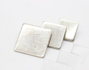 Silver Metal Buttons, Square Metal Buttons, Silver Buttons, for your Sewing and Crafting Projects (Blazer, Jacket, Coat, Sweater)