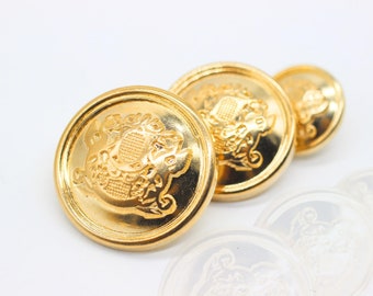 Gold Metal Buttons, Twin Lions Metal Button, Metal Shank Buttons, for your Sewing & Crafting Projects (Blazer, Jacket, Coat, Sweater)