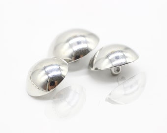 Dome Metal Buttons, Silver Metal Buttons, Curved Buttons, for your Sewing and Crafting Projects (Blazer, Jacket, Coat, Sweater)