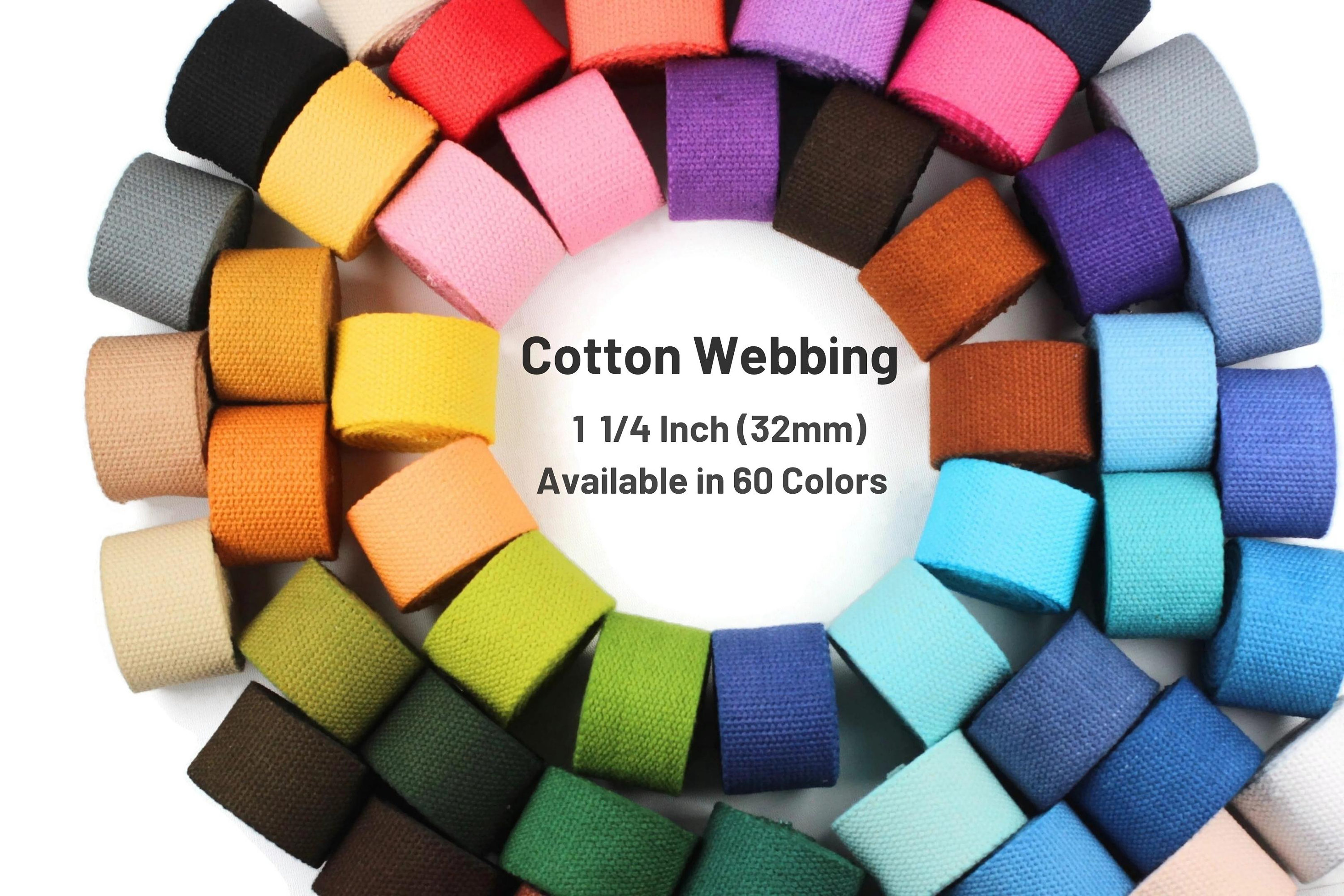 COTOWIN 1.25 Wide Thick Heavy Cotton Webbing，6 Yards (Natural White, 1.25“)