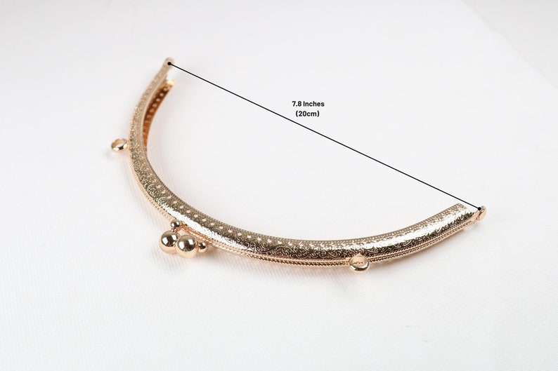 7.8 Inches Metal Purse Frame, Gold, Holes Purse Frame, Sewing Handbag, Bag Supplies, Bag Frame, Gold Purse Frame, 7.8 Inches 20cm Sizes image 1