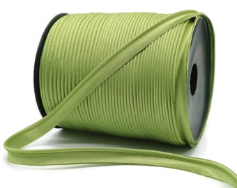 Pine Green Satin Piping Trim Satin, Available in 25 Colors, Edge Trim, Cord Trim, Satin Cord, supplies for Pillows, Draperies, etc.