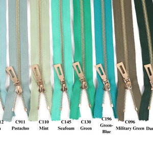 Gold Metal Zipper, 6-40 inches sizes, Tip 5 ,Available in 78 colors, High Quality, Handcraft zippers, clothing zipper, lightweight zipper zdjęcie 6