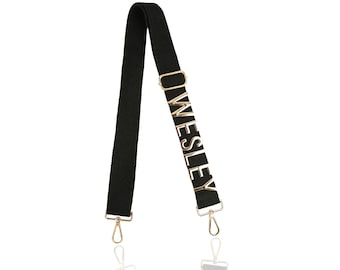 Personalized Black Strap, Canvas Strap, Purse Strap, Adjustable Strap, for Handbag Shoulder & crossbody Bags , Guitar Strap