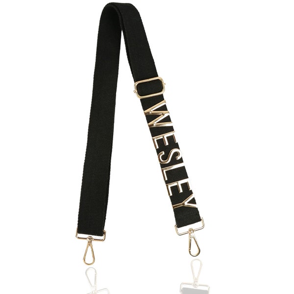 Personalized Black Strap, Canvas Strap, Purse Strap, Adjustable Strap, for Handbag Shoulder & crossbody Bags , Guitar Strap