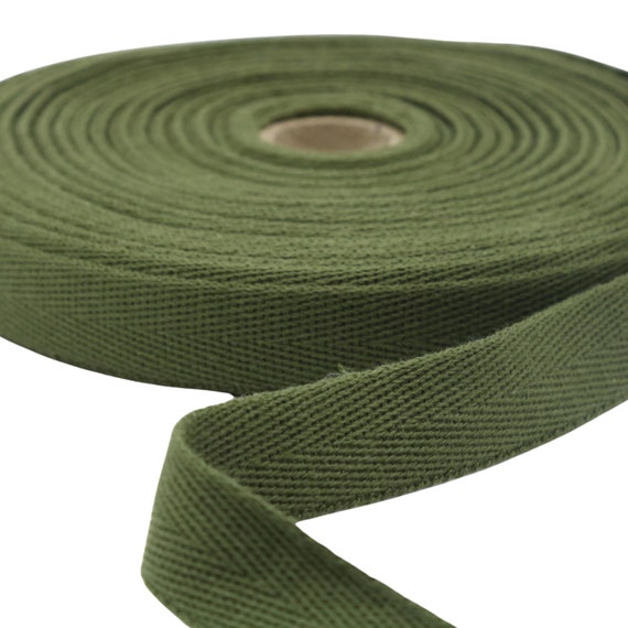 3 4 Inches Herringbone Cotton Tape Khaki Green 20mm Lightweight Webbing by the Yard Webbing Tape 100 Cotton Cotton Twill Tape Etsy Ireland