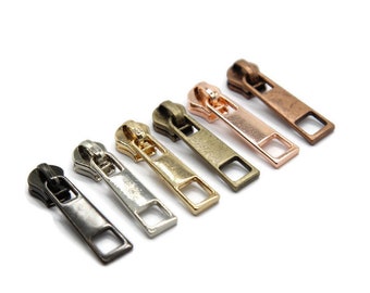 Metall-Reißverschluss # 5, Reißverschluss-Abdeckung mit Metallzahnrad-Reißverschluss-Kopf für Taschen, Reißverschlüsse und Bekleidungszubehör, Zipper Pulls
