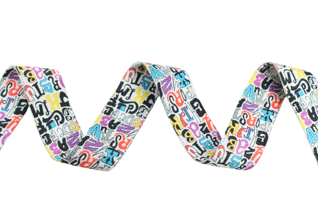 Multicolored Letters Alphabet Webbing, 2 Inches Canvas Webbing, 50mm ...
