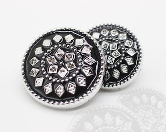 Metal-Look Silver Acrylic Buttons, Classic Buttons, Acrylic Button, for your Sewing and Crafting Projects(Blazer, Jacket, Coat, Sweater)