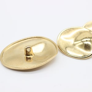 Large Metal Buttons, Wrinkle Button, Gold Plated Buttons, Round Wave, for your Sewing and Crafting Projects Blazer, Jacket, Coat, Sweater image 4