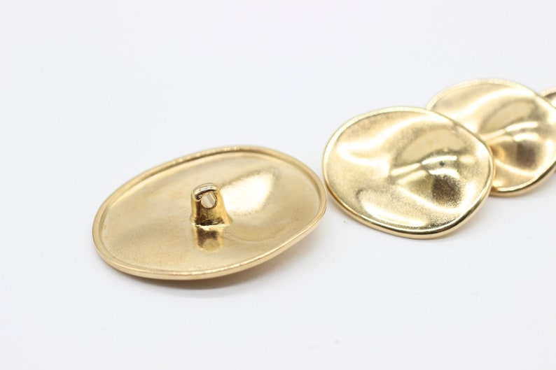 Large Metal Buttons, Wrinkle Button, Gold Plated Buttons, Round Wave, for your Sewing and Crafting Projects Blazer, Jacket, Coat, Sweater image 4