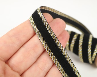 5/8 Inches(15mm) Velvet Ribbon, Jacquard Velvet Ribbons, Velvet Glitter Ribbon, Luxurious Trim for Gifts, Decor, and Crafts